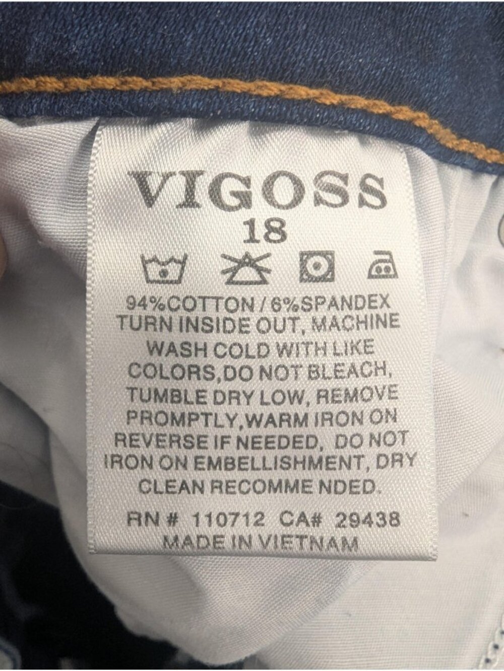 Vigoss Shorts Womens 18 Blue Distressed Denim Cutoff Marley Stretch Summer - Picture 14 of 15